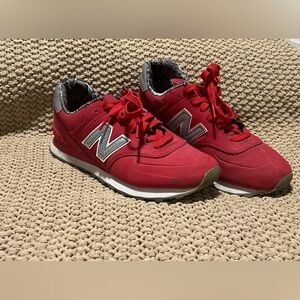 New Balance 574 Red w/snakeskin